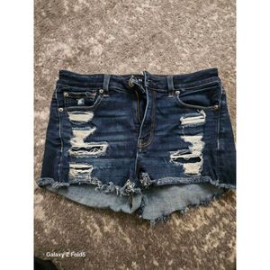 Women's American Eagle Blue Distressed Jean Shorts Size 6